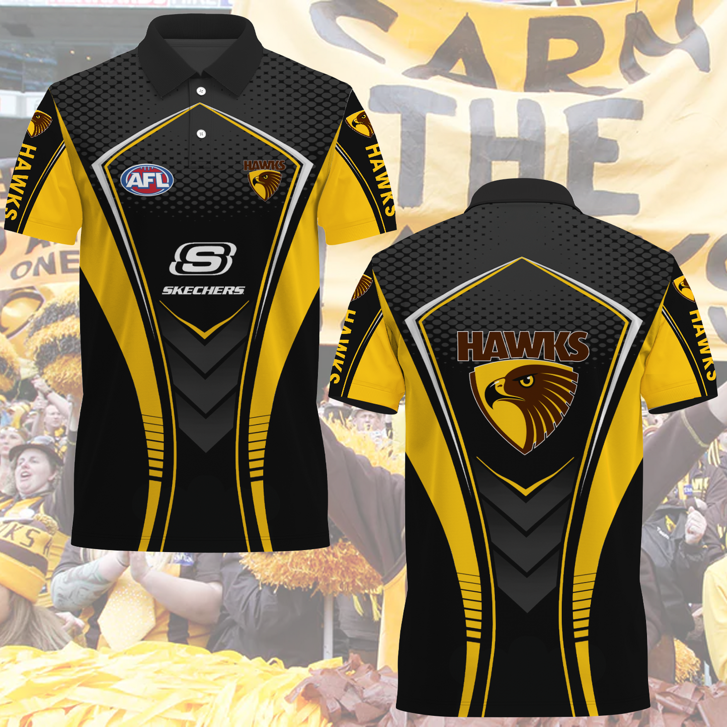Hawthorn Hawks AFL 2025 Polo Shirt TM NTA V1