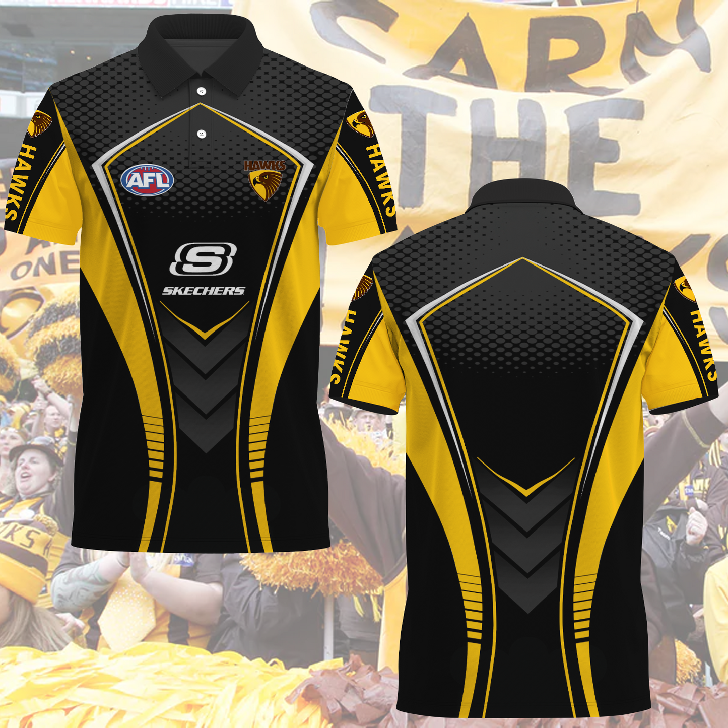 Hawthorn Hawks AFL 2025 Polo Shirt TM NTA V2