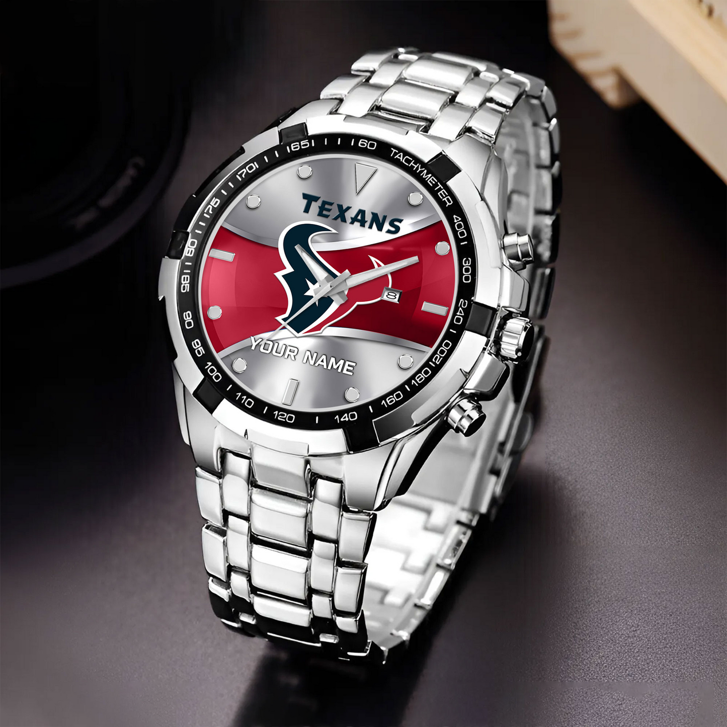 HOU x NFL Alloy Men Quartz Watch - Custom Name DATND TANTD