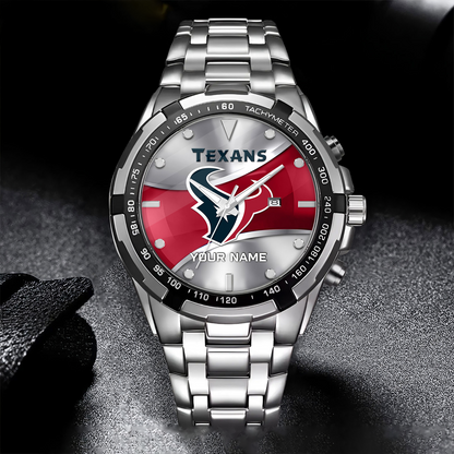 HOU x NFL Alloy Men Quartz Watch - Custom Name DATND TANTD