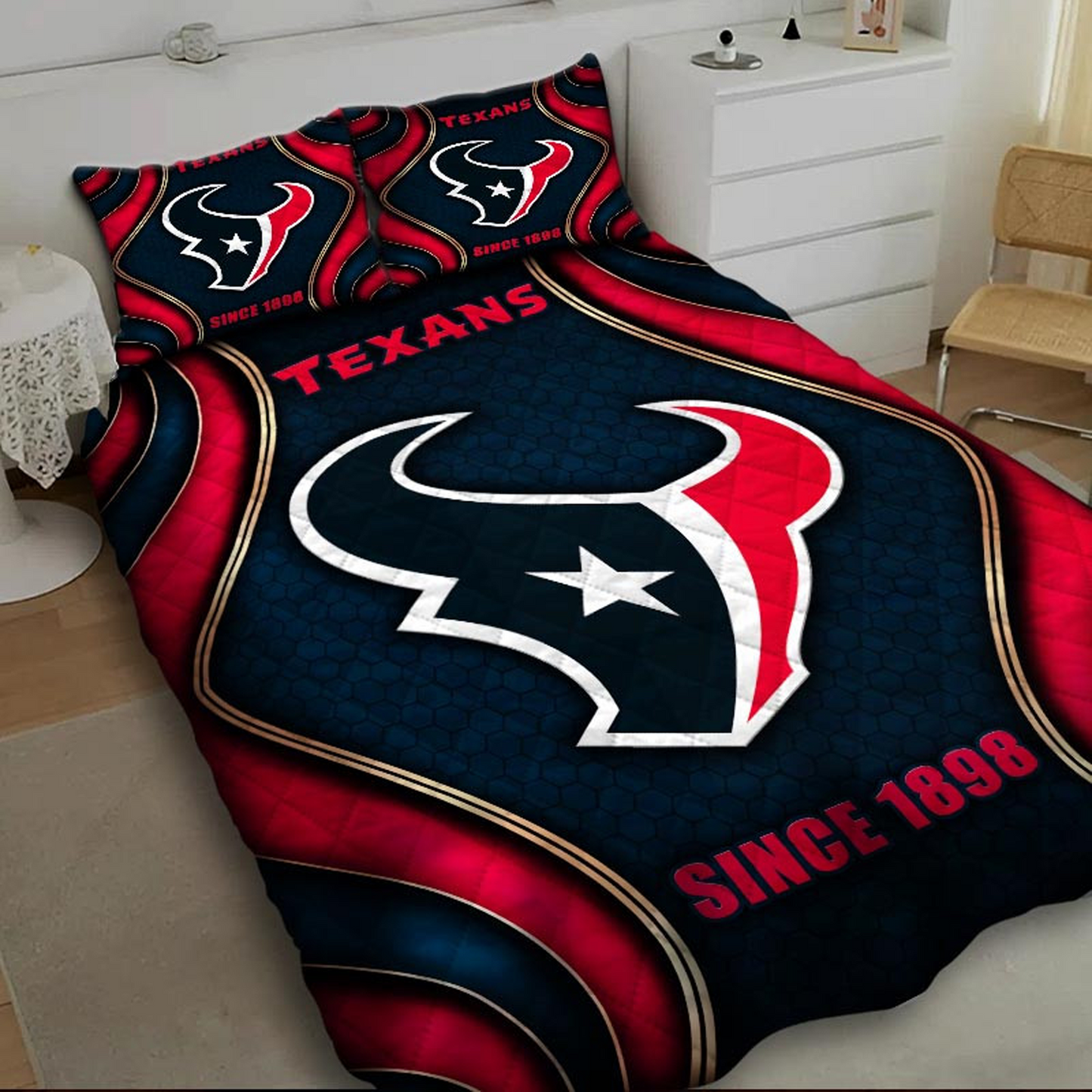 HOU x NFL Bedding Set Multicolor V1 DATND TANTD