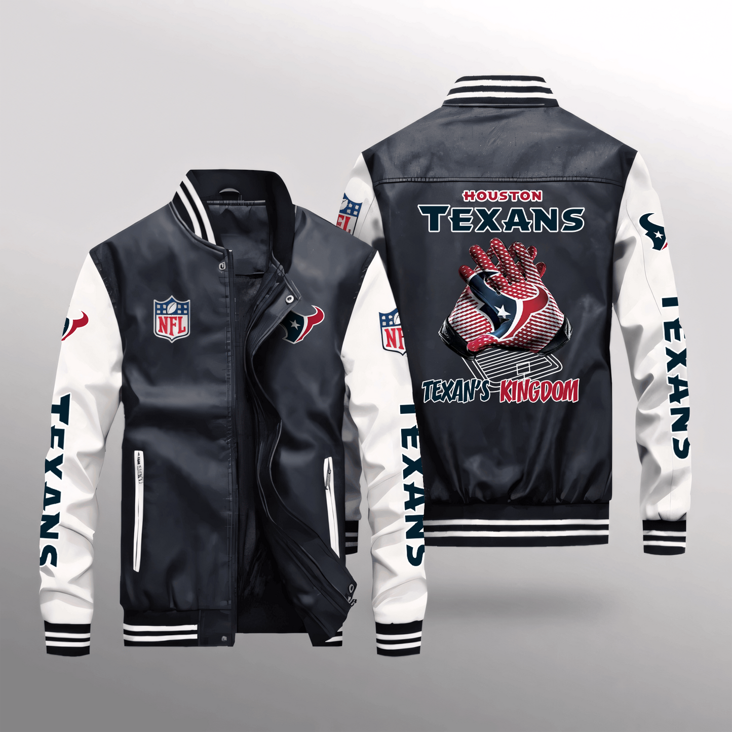 HOU x NFL Leather Bomber Jacket DATND TANTD