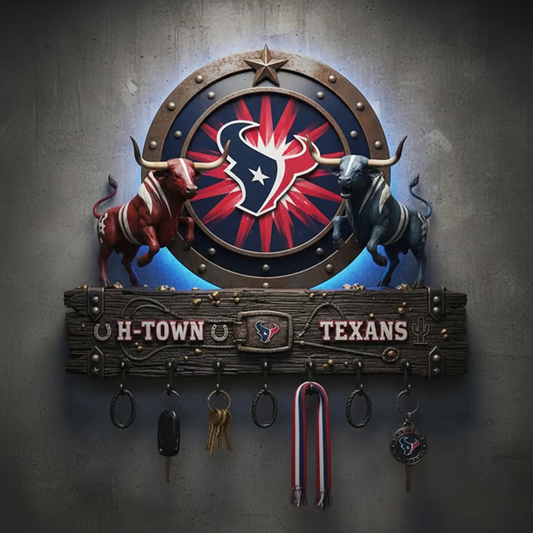 HOU X NFL Originality Verification Football Team Wall Key Holder NAK THUONGNH