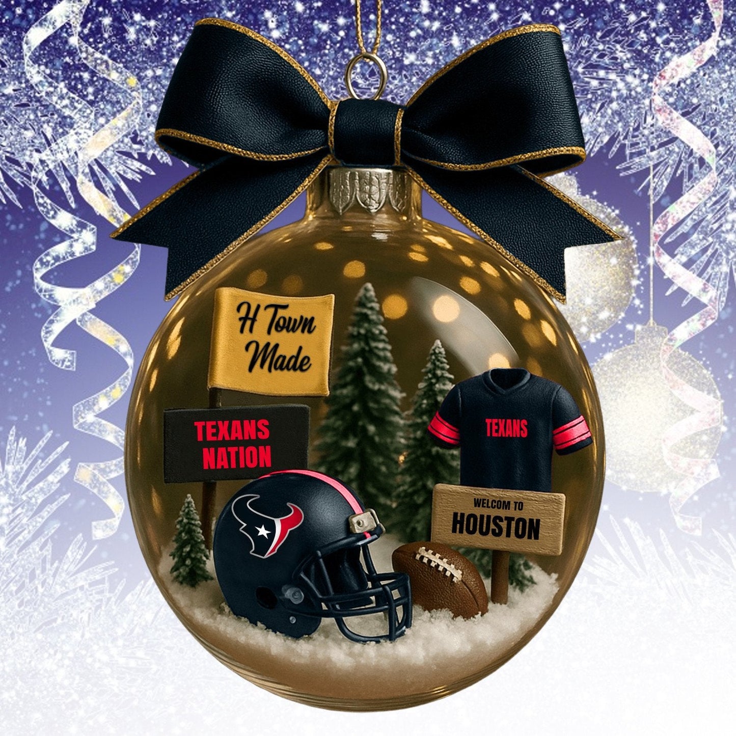 HT  NFL Acrylic Ball Ornament - Best Gift For Fans DDT CTND