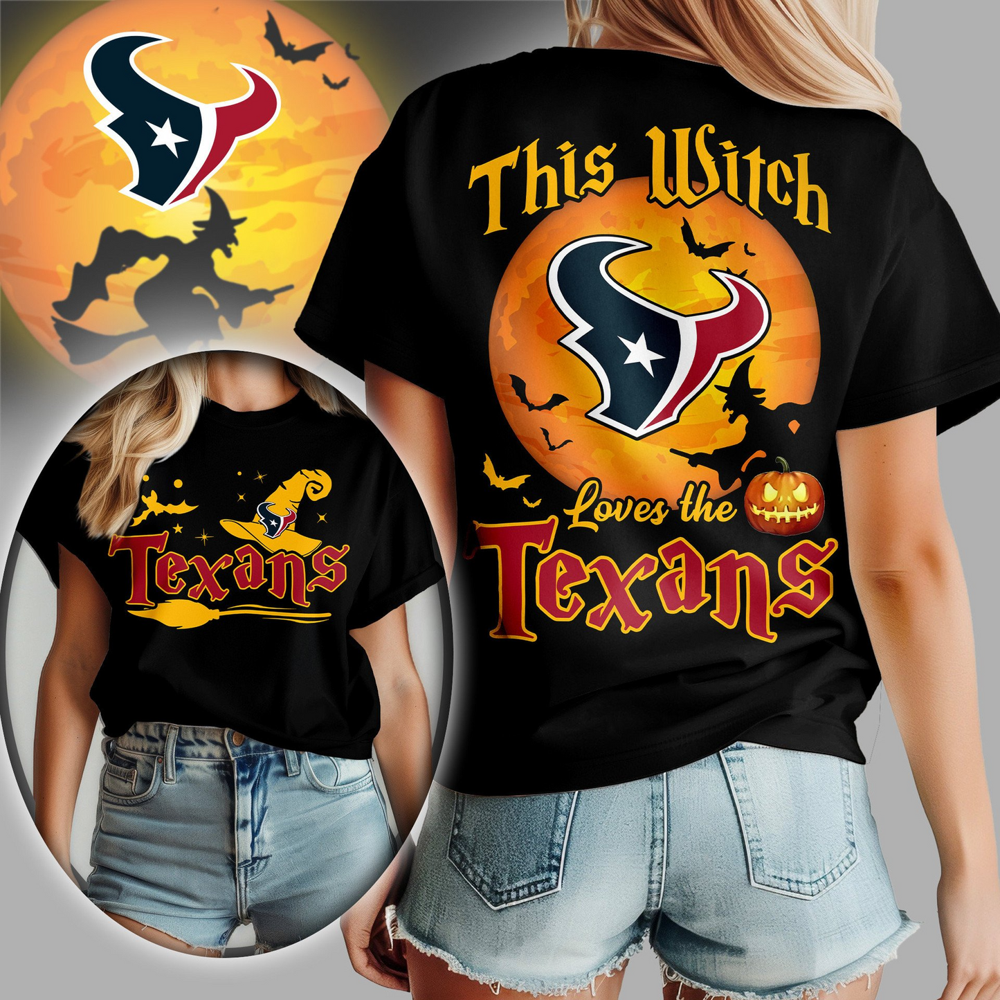 HT Premium NFL Halloween Witch Women Shirt DDT CTND