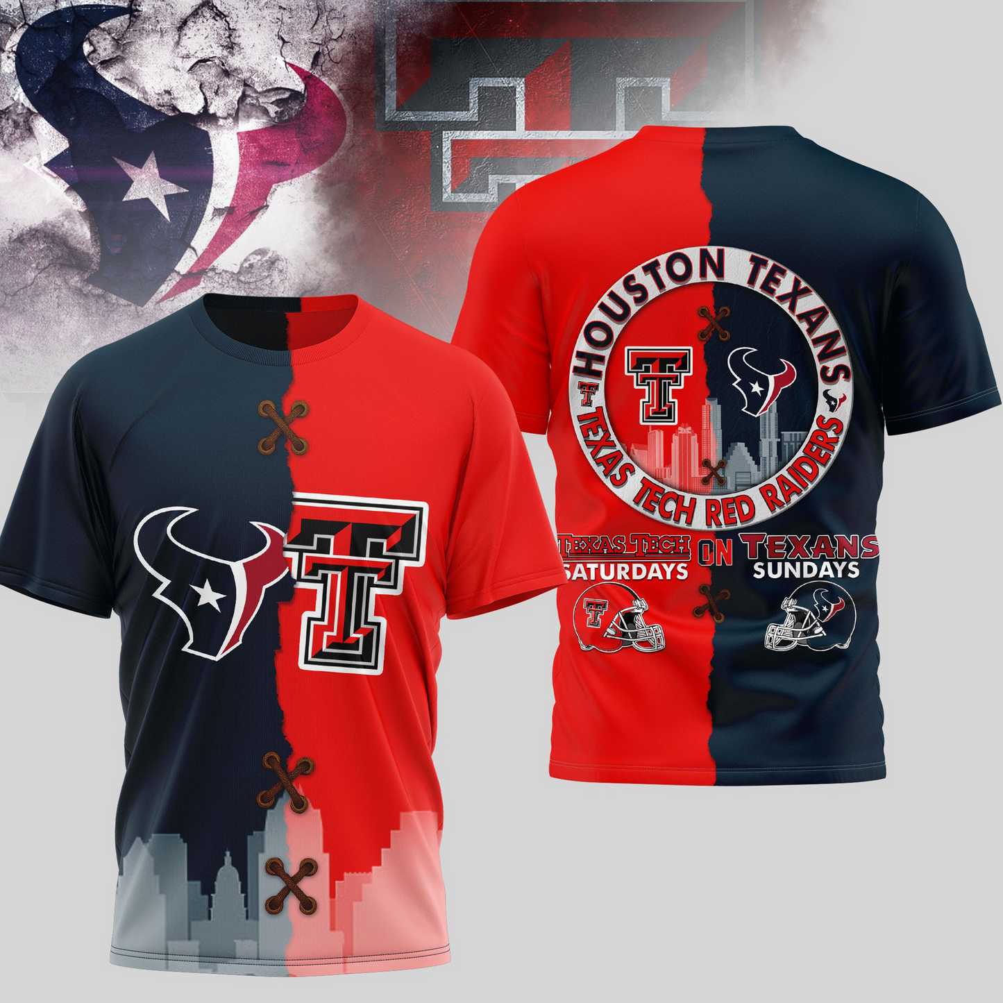 HT Premium NFL x NCAA 3D T-shirt DDT NTL