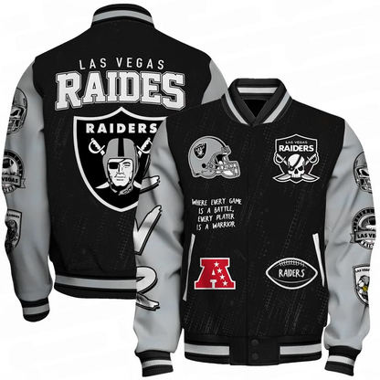 Las Vegas Raiders National Football League Pattern Varsity Jacket