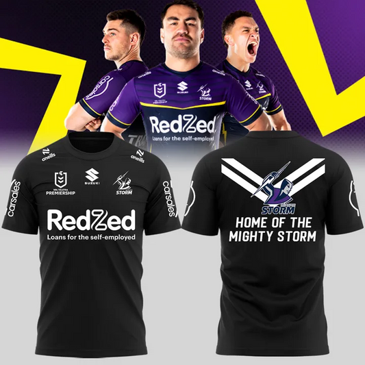 Melbourne Storm NRL 2025 Limitted Edition T-Shirt TM - You will save more when you buy the clothes and hat combo V4