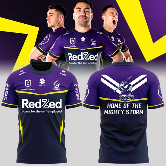 Melbourne Storm NRL 2025 Limitted Edition T-Shirt TM - You will save more when you buy the clothes and hat combo V8