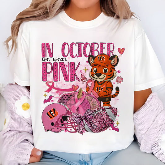 In October We Are Pink NFL CIN 2D Shirt DatND DVT