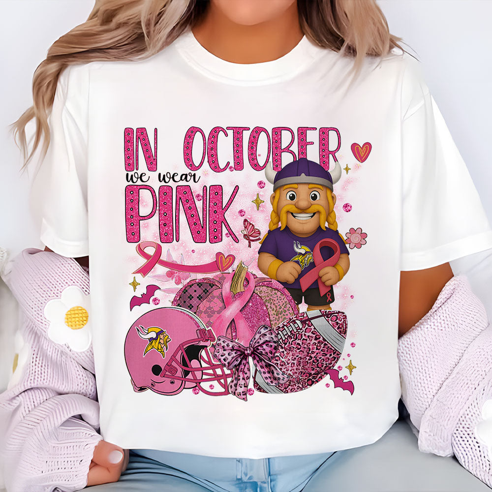 In October We Are Pink NFL MIN 2D Shirt DatND DVT