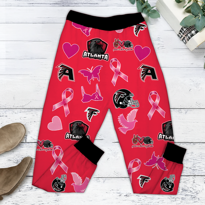 In October We Wear Pink And Watch ATL NFL Pajamas Set DatND DVT
