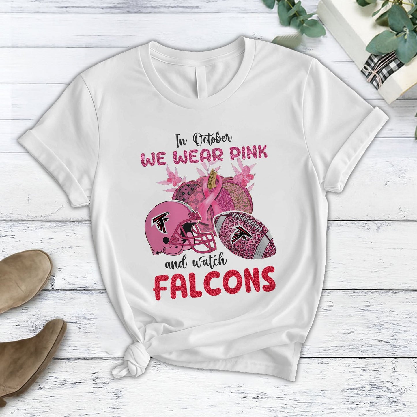 In October We Wear Pink And Watch ATL NFL Pajamas Set DatND DVT