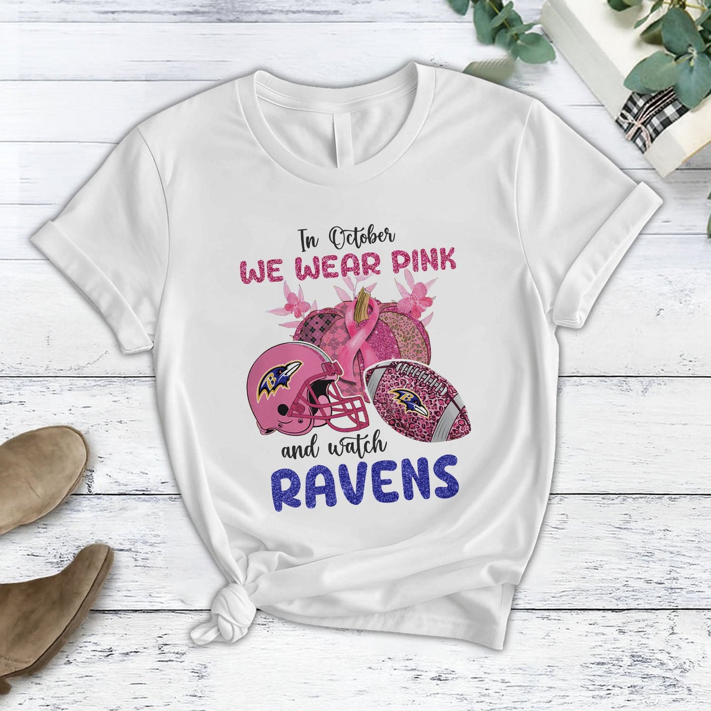 In October We Wear Pink And Watch BAL NFL Pajamas Set DatND DVT
