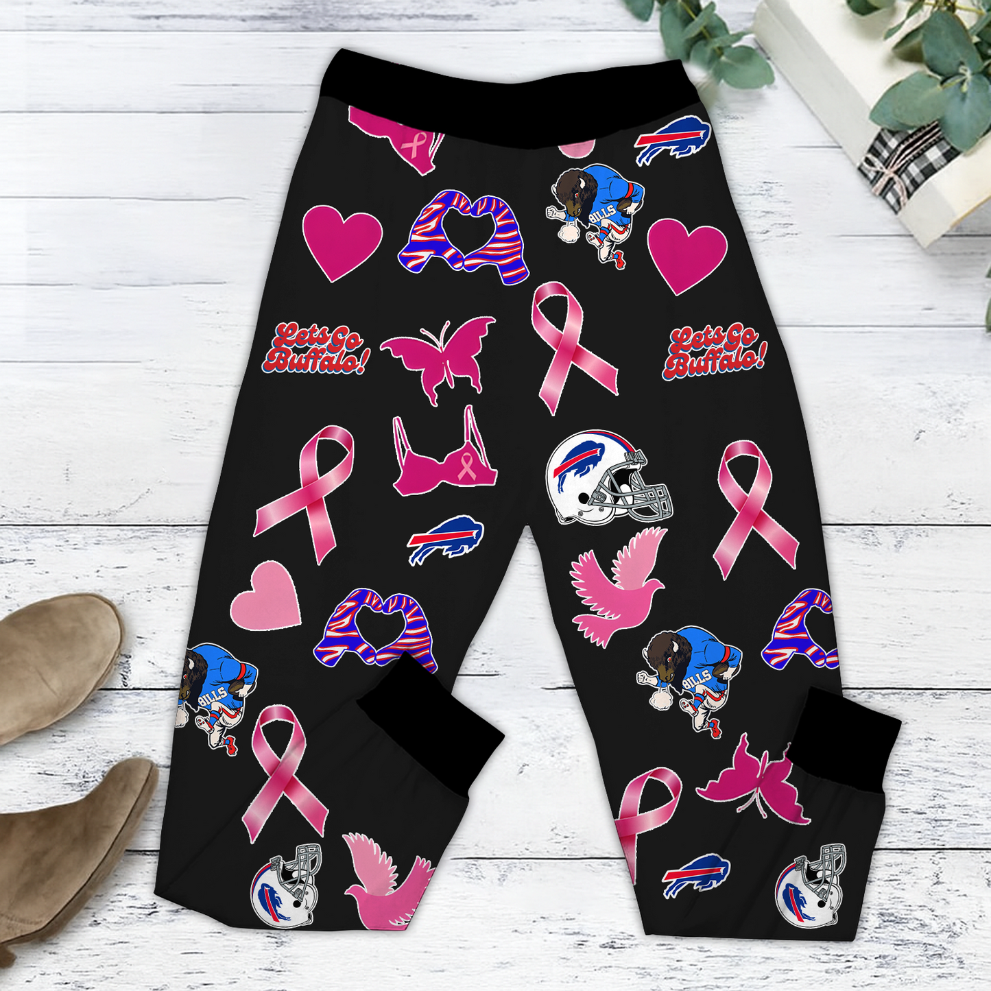 In October We Wear Pink And Watch BUF NFL Pajamas Set DatND DVT