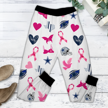 In October We Wear Pink And Watch DAL NFL Pajamas Set DatND DVT