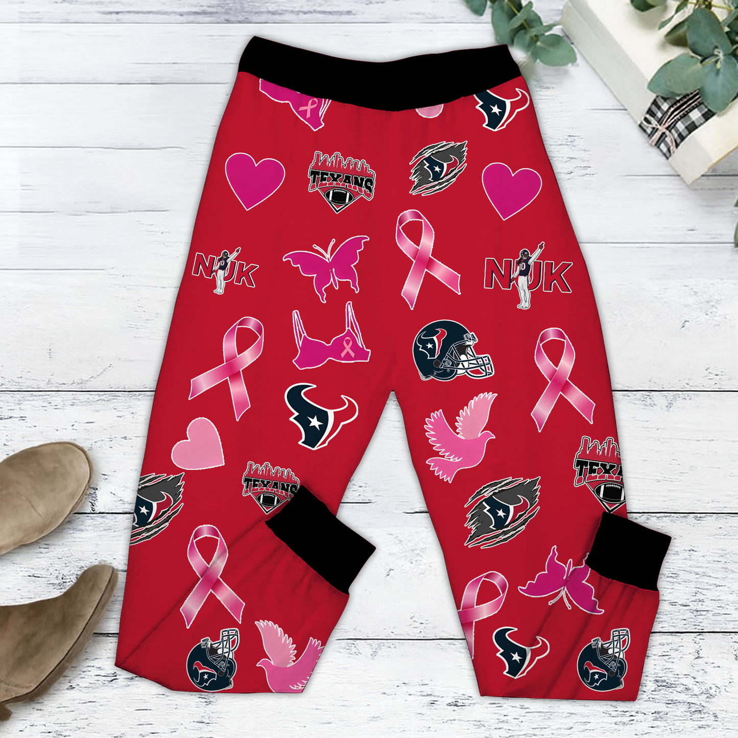 In October We Wear Pink And Watch HOU NFL Pajamas Set DatND DVT