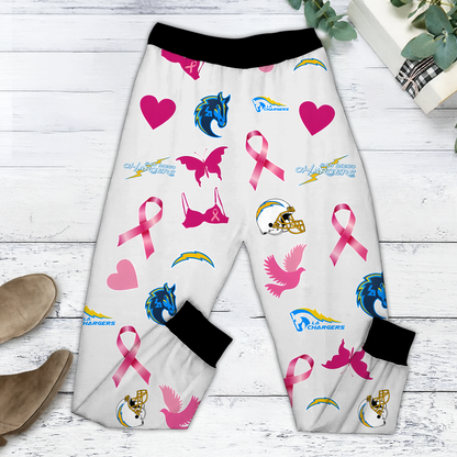 In October We Wear Pink And Watch LAC NFL Pajamas Set DatND DVT