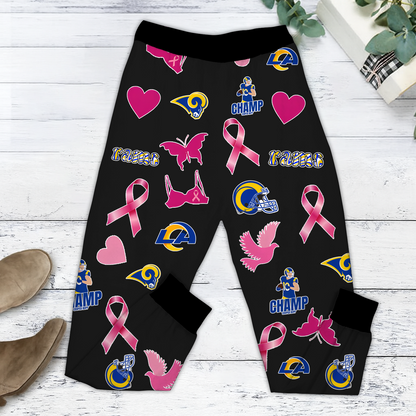In October We Wear Pink And Watch LAR NFL Pajamas Set DatND DVT