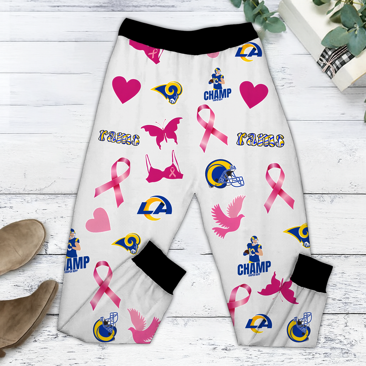 In October We Wear Pink And Watch LAR NFL Pajamas Set DatND DVT