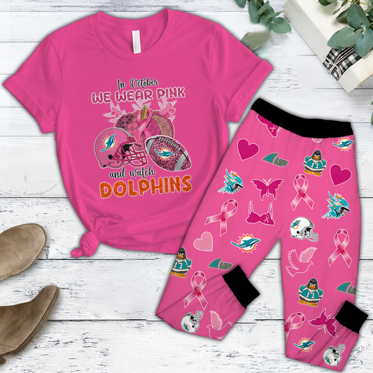 In October We Wear Pink And Watch MIA NFL Pajamas Set DatND DVT