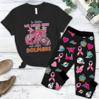 In October We Wear Pink And Watch MIA NFL Pajamas Set DatND DVT