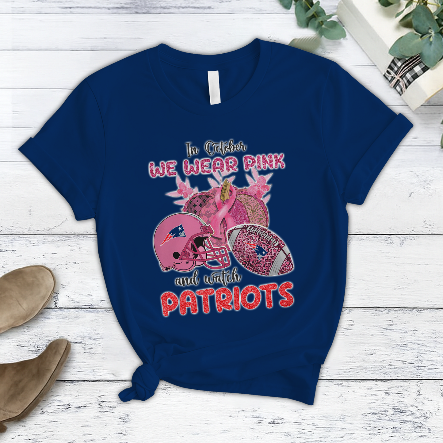 In October We Wear Pink And Watch NE NFL Pajamas Set DatND DVT