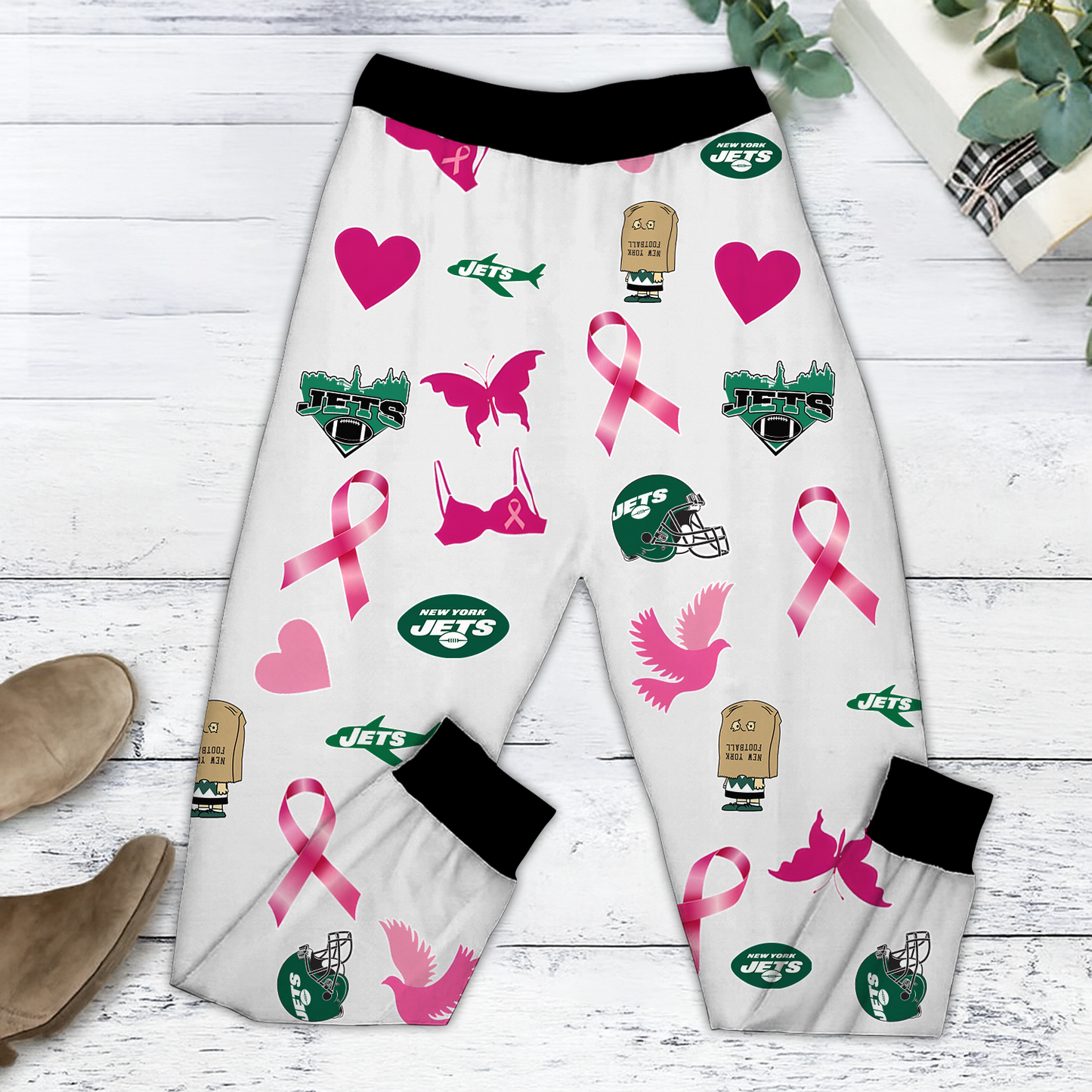 In October We Wear Pink And Watch NYJ NFL Pajamas Set DatND DVT