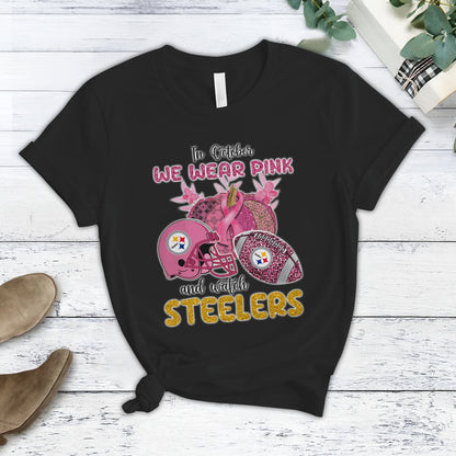 In October We Wear Pink And Watch PIT NFL Pajamas Set DatND DVT