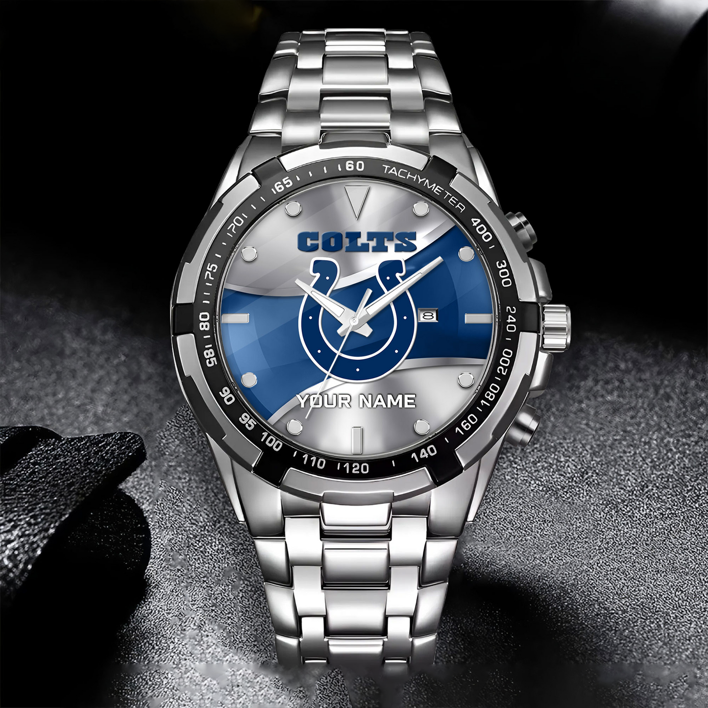 IND x NFL Alloy Men Quartz Watch - Custom Name DATND TANTD