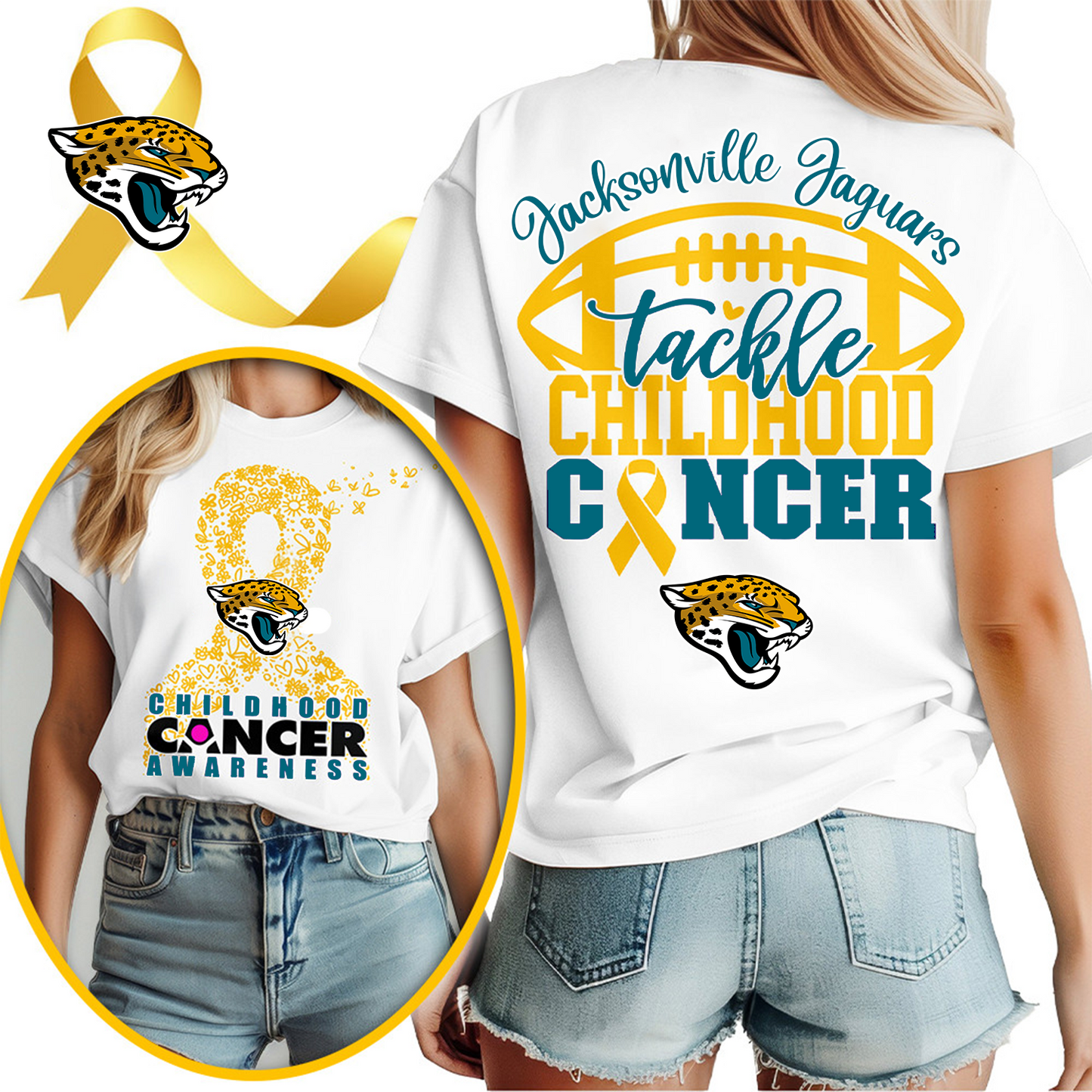 JAC X NFL Premium Childhood Cancer Awareness Month 3D Shirt DatND ThuongNH