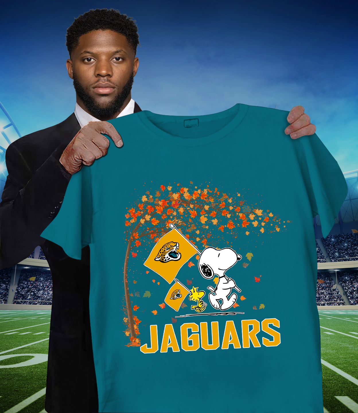 JAC x NFL Snoopy and Woodstock Happy Autumn 2D Shirt DatND ThuongNH