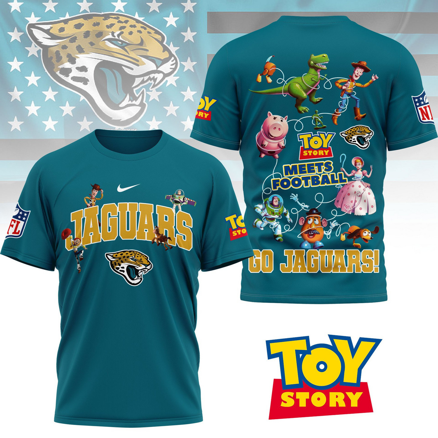 JJ Premium NFL Toy Story Fan 3D Shirt DDT CTND