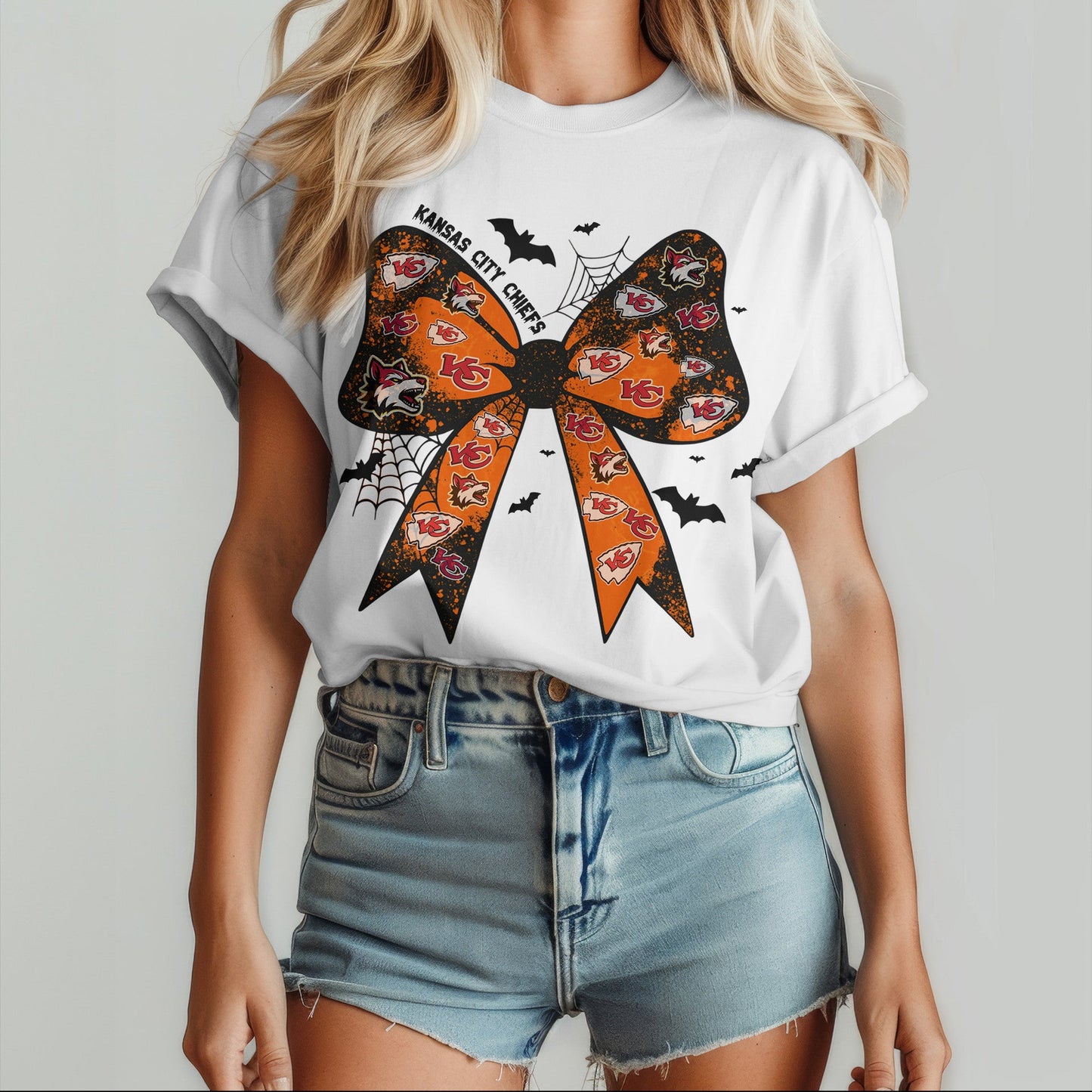 KC x NFL Halloween Bow 3D Shirt 0409 DatND DVT