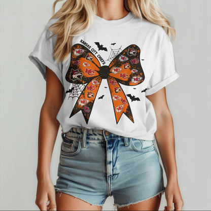 KC x NFL Halloween Bow 3D Shirt 0409 DatND DVT