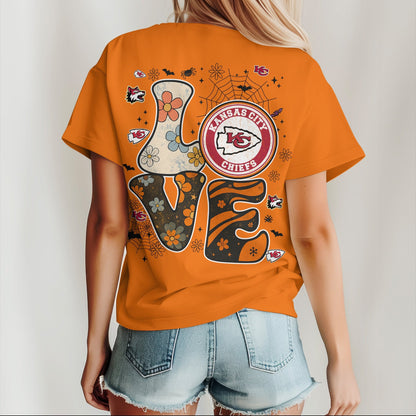 KC x NFL Halloween Bow 3D Shirt 0409 DatND DVT