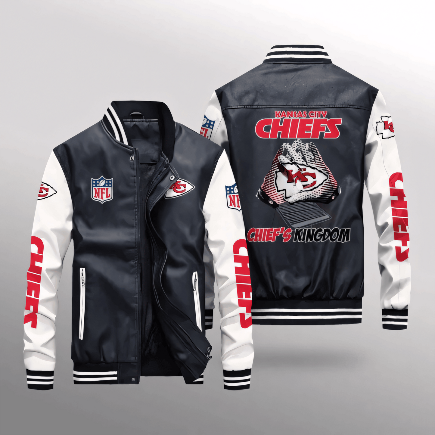 KC x NFL Leather Bomber Jacket DATND TANTD
