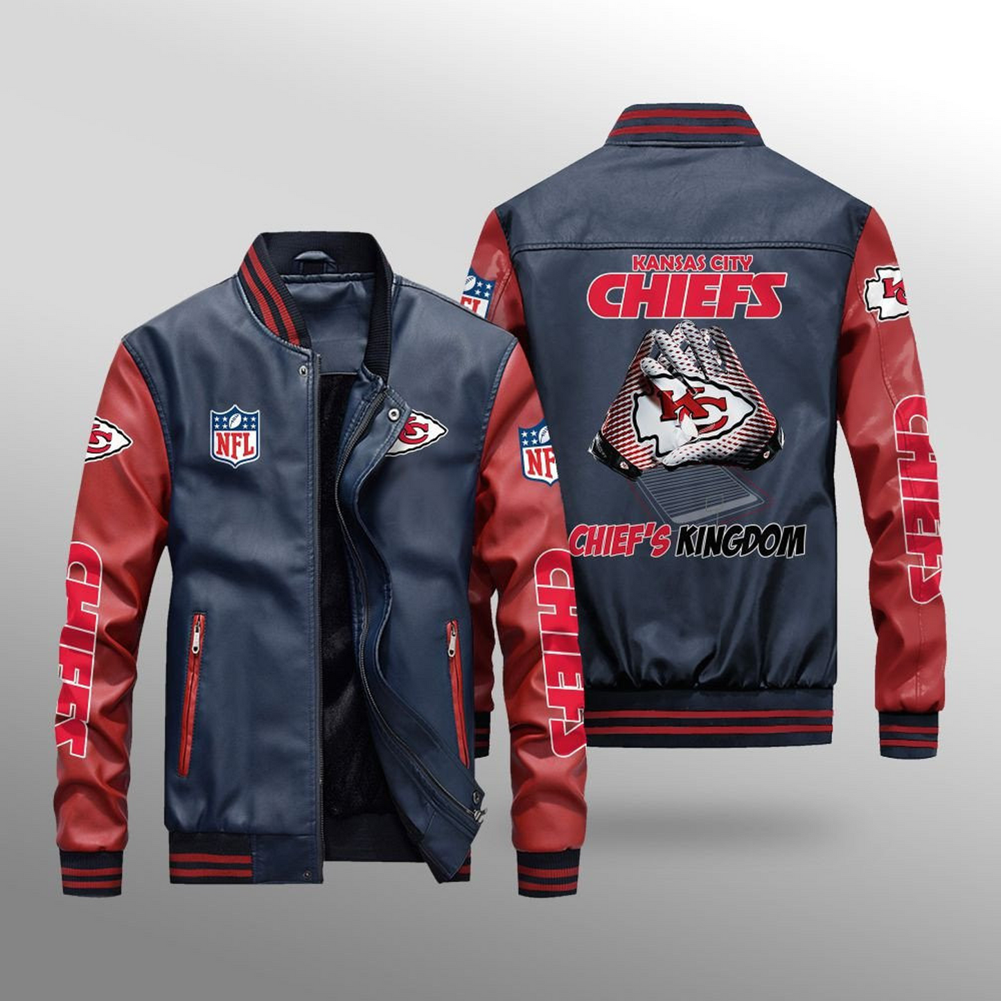 KC x NFL Leather Bomber Jacket DATND TANTD