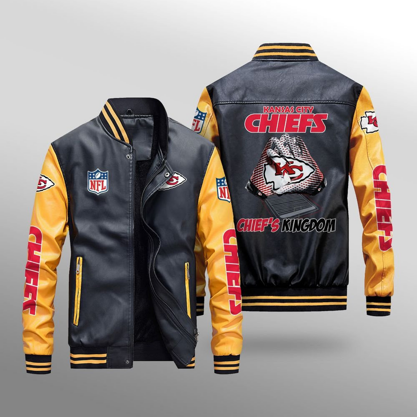 KC x NFL Leather Bomber Jacket DATND TANTD
