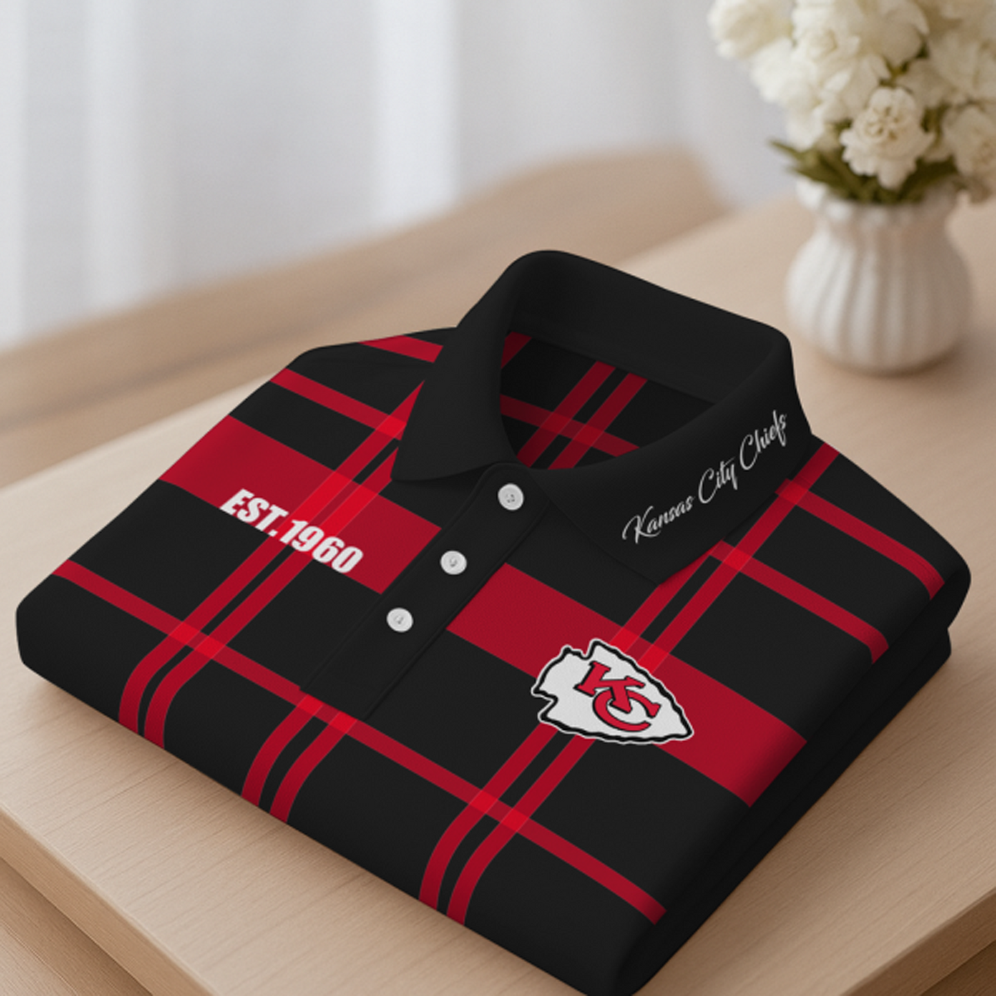 KC X Premium NFL New Polo Long Sleeve V1 NAK NHT