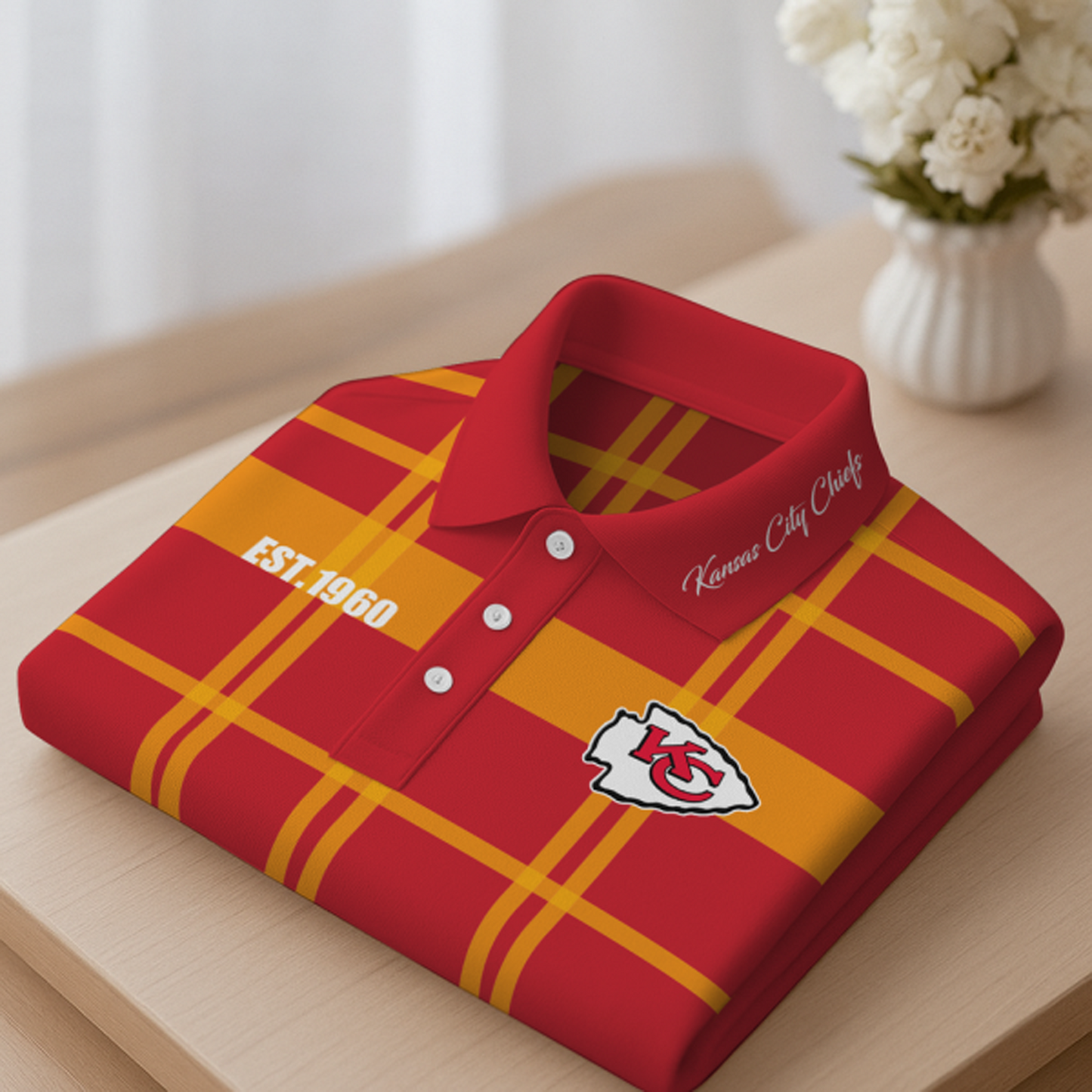 KC X Premium NFL New Polo Long Sleeve V1 NAK NHT