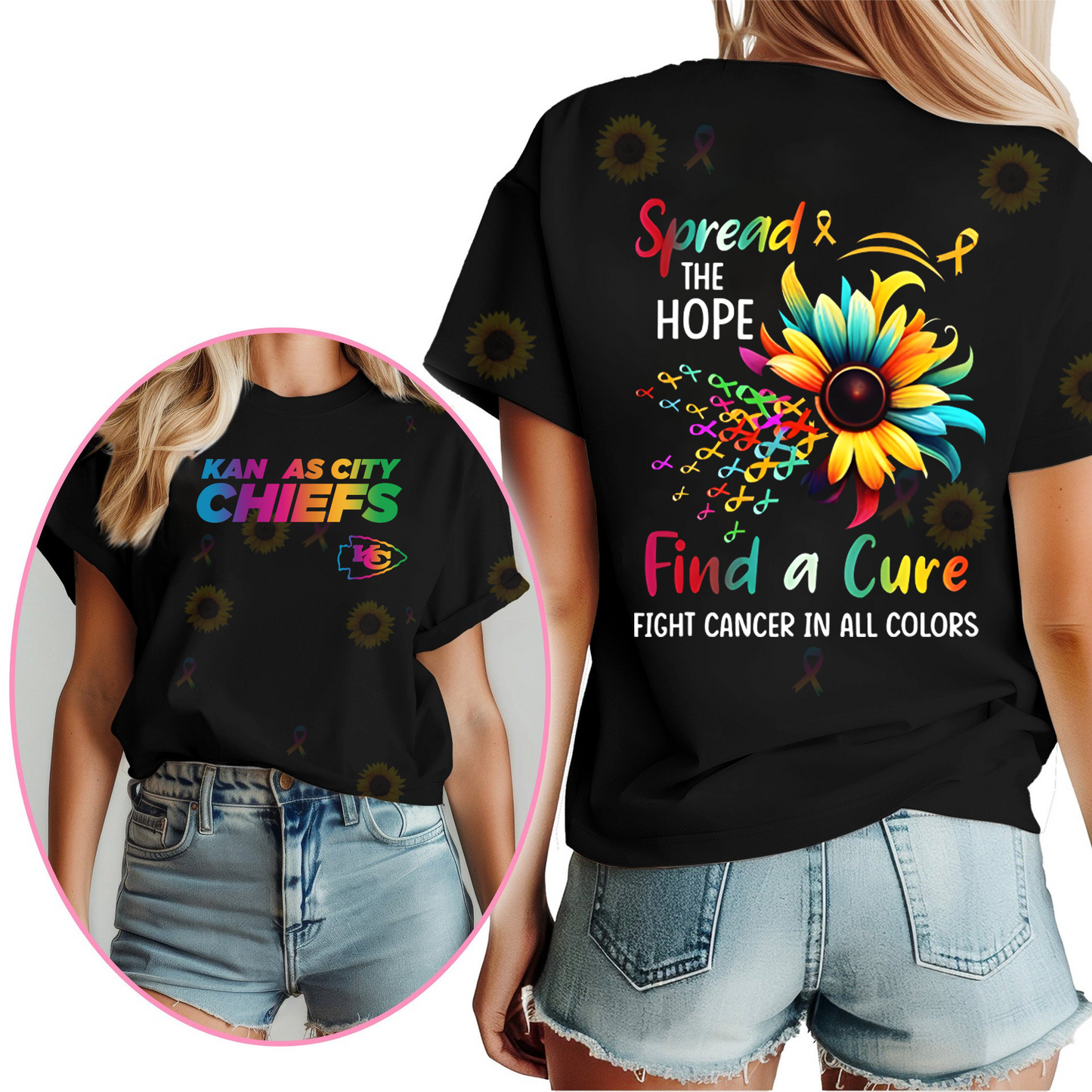 KCC Premium NFL Rainbow Cancer Awareness Shirt DDT HLP