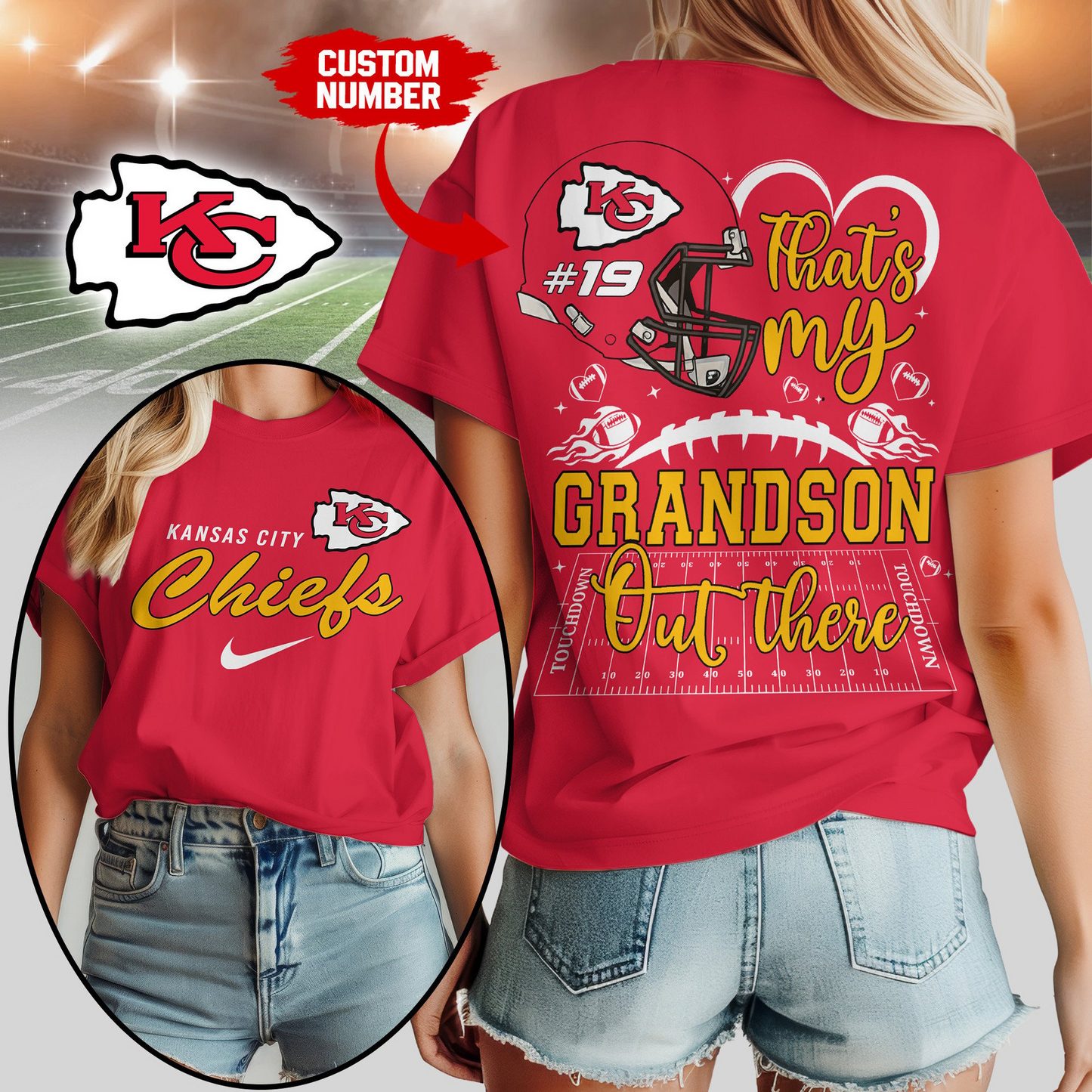 KCC Premium NFL That My Grandson Out There Shirt DDT NTL