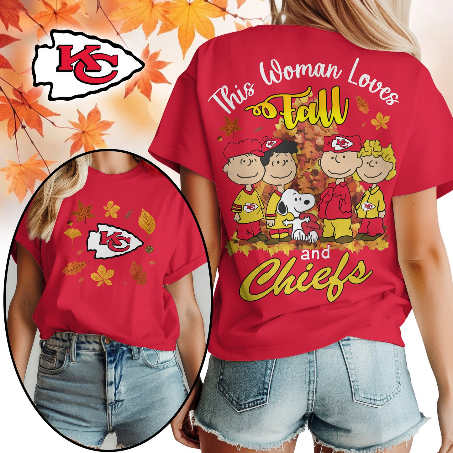 KCC Premium NFL This Woman loves fall 3D Shirt DDT CTND