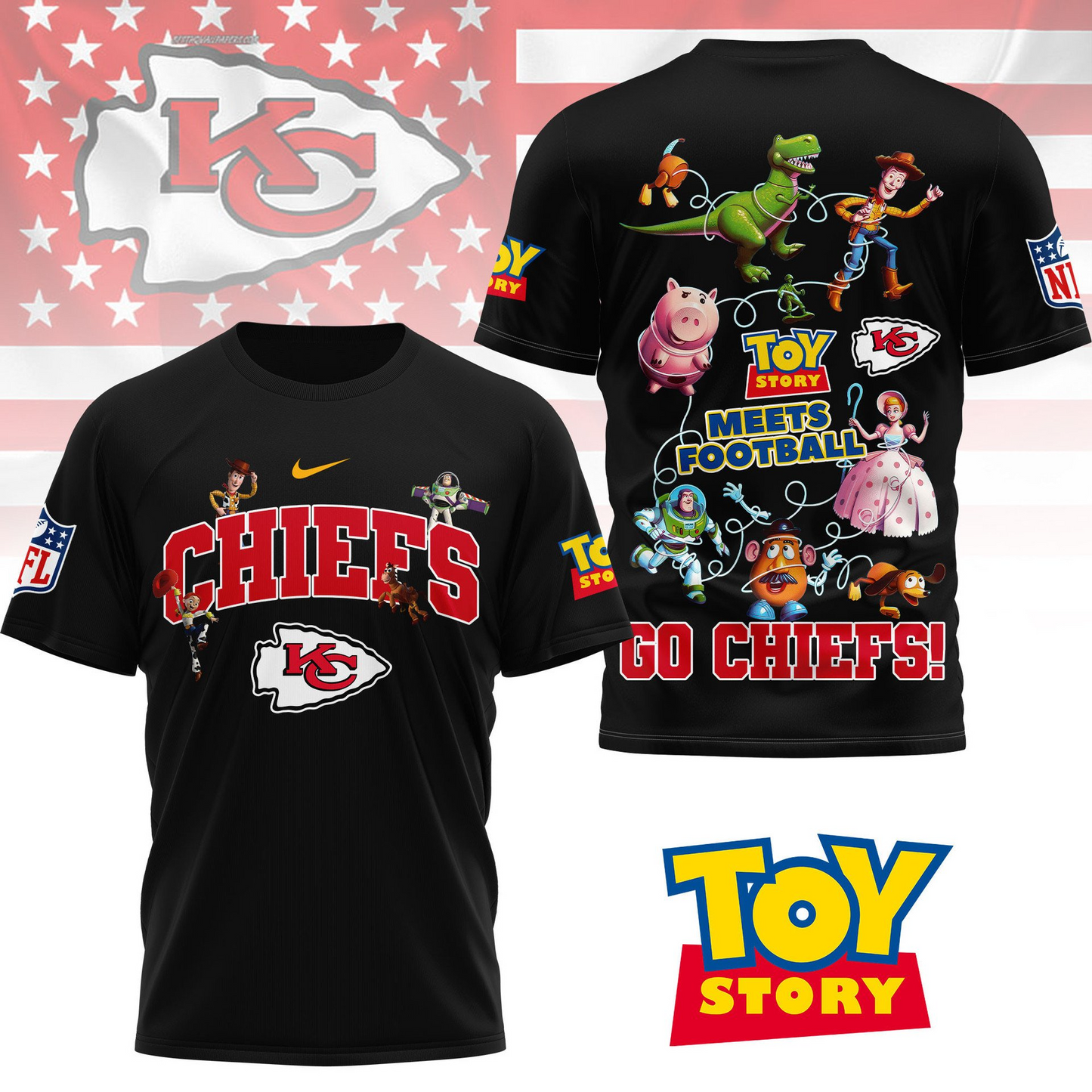 KCC Premium NFL Toy Story Fan 3D Shirt DDT CTND