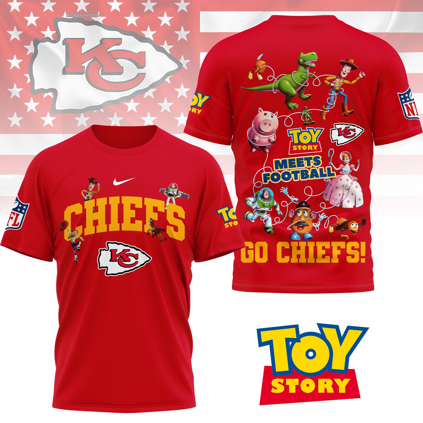 KCC Premium NFL Toy Story Fan 3D Shirt DDT CTND