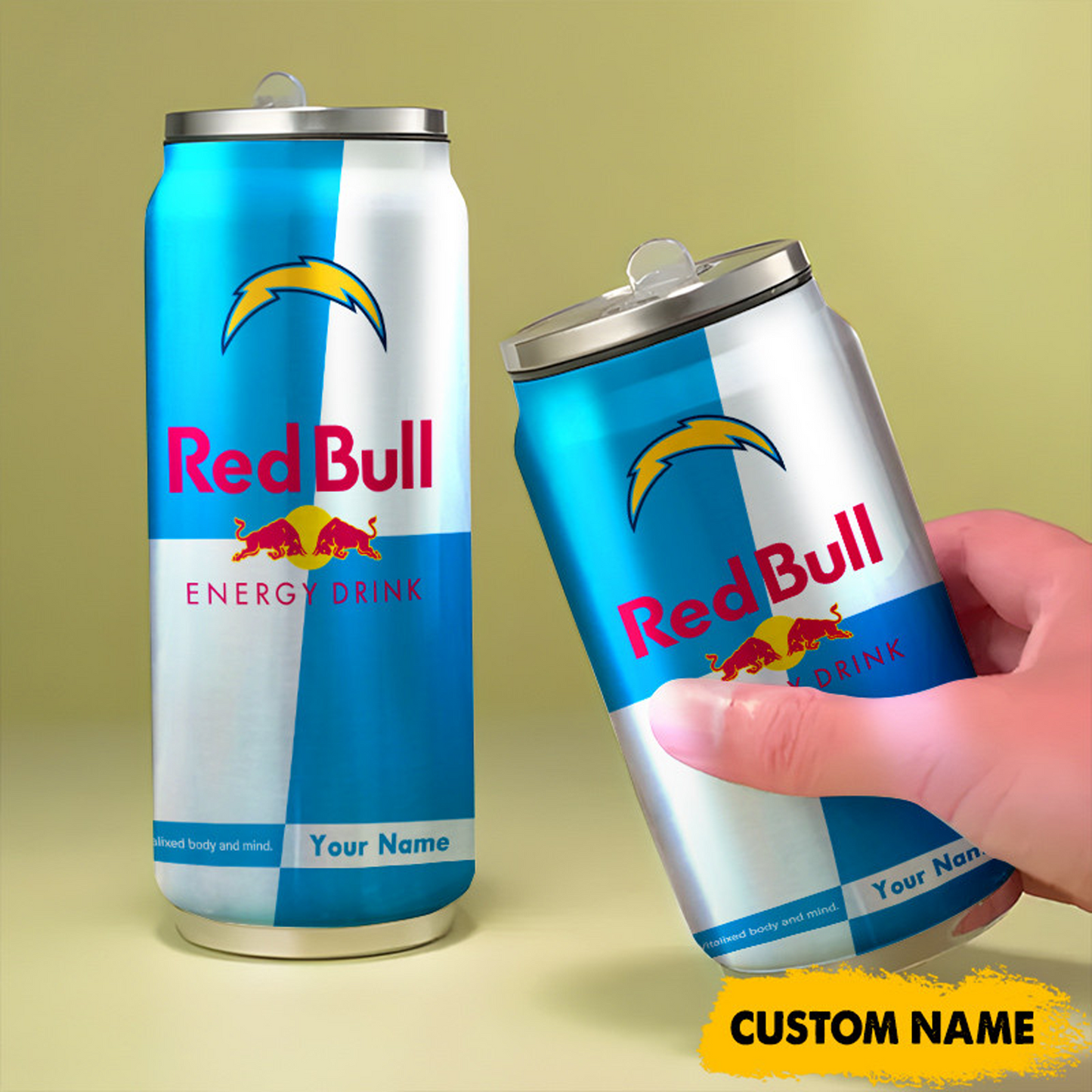 LAC x NFL Mix RedB Drink Can Tumbler Custom Any Name DATND TANTD