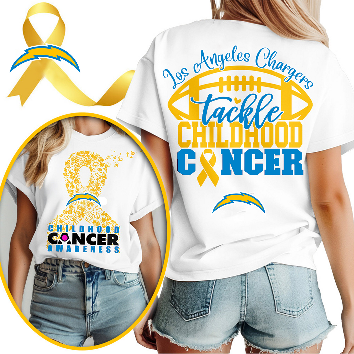 LAC X NFL Premium Childhood Cancer Awareness Month 3D Shirt DatND ThuongNH