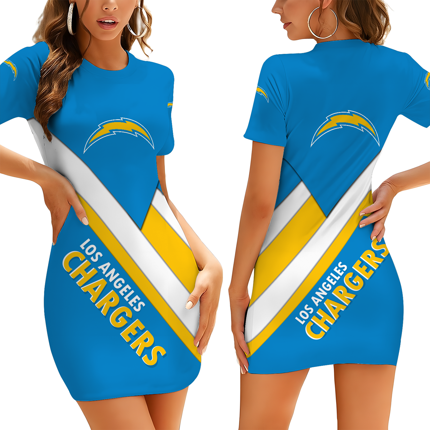 LAC X NFL Short Sleeve Bodycon Mini Dress DATND THUONGNH