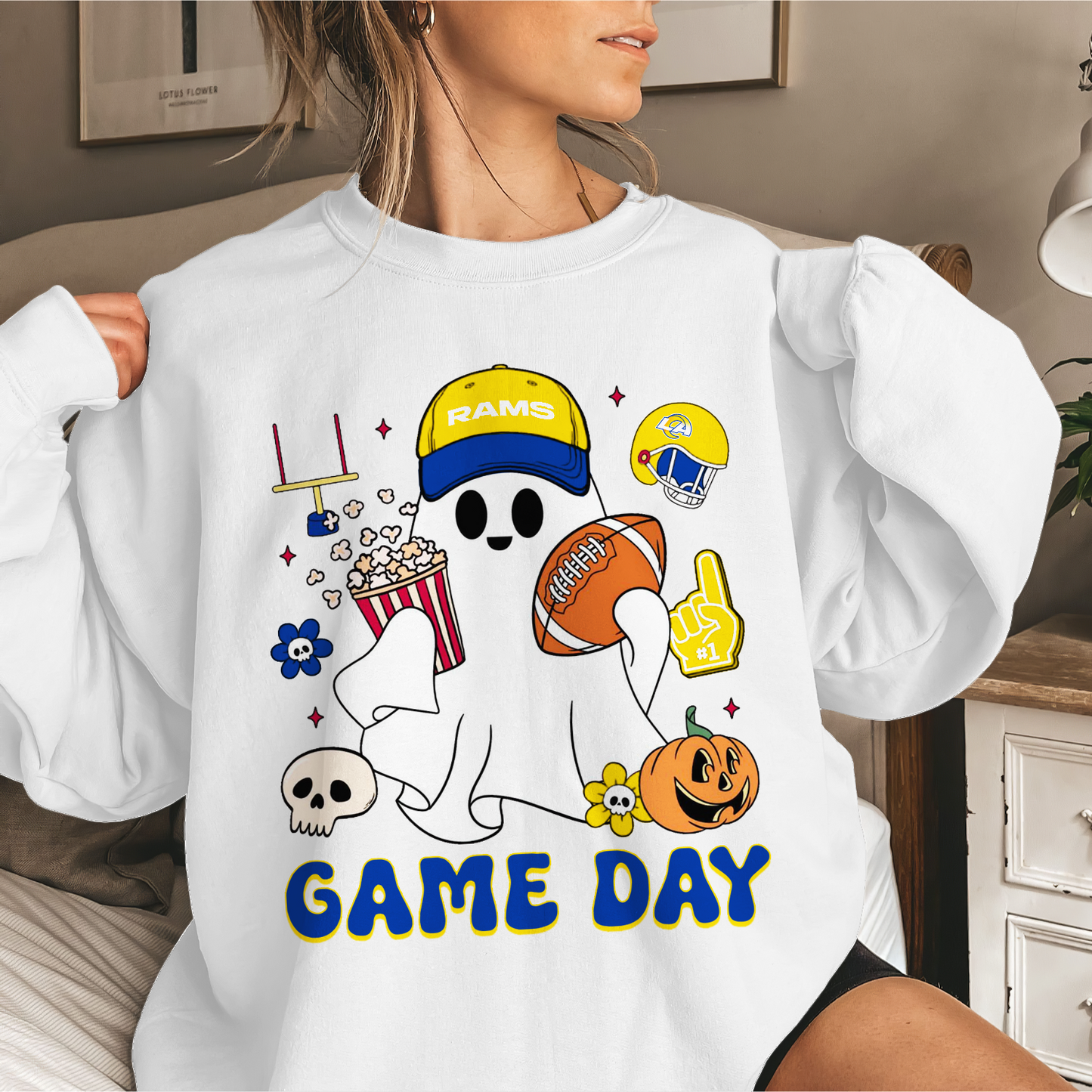 LAR Game Day Football Ghost Sweatshirt DDT NTL